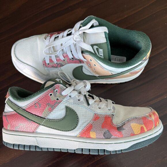 Size 7 - Nike Dunk Low SE Sail Multi-Camo Men’s sneakers